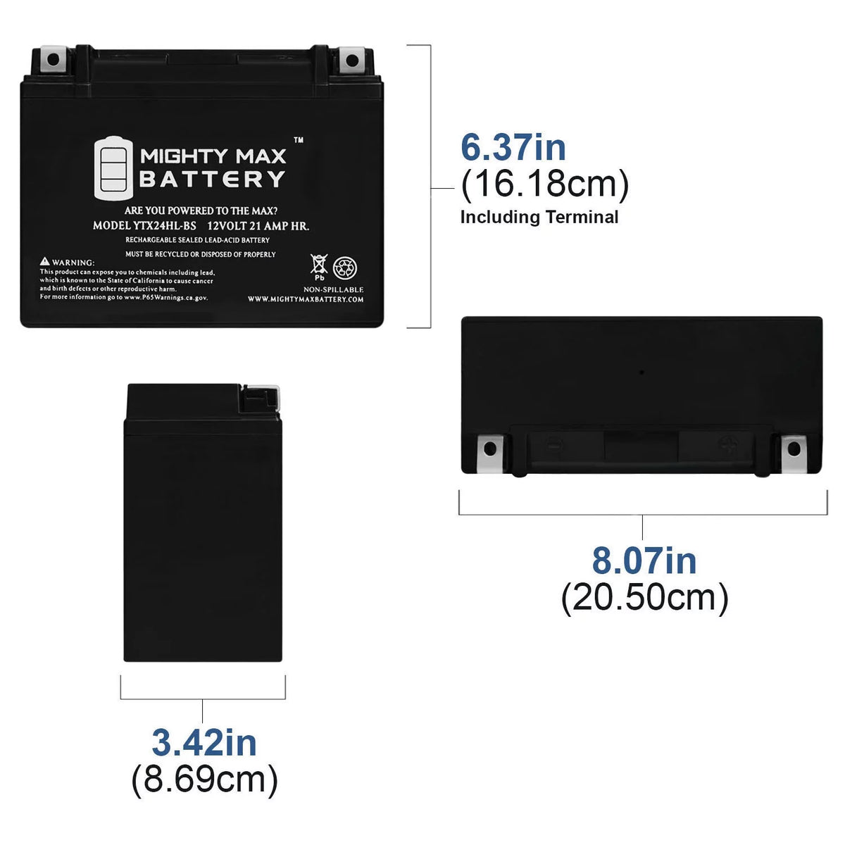 Battery for Powersport Sportbike Cruisers SMF U8966