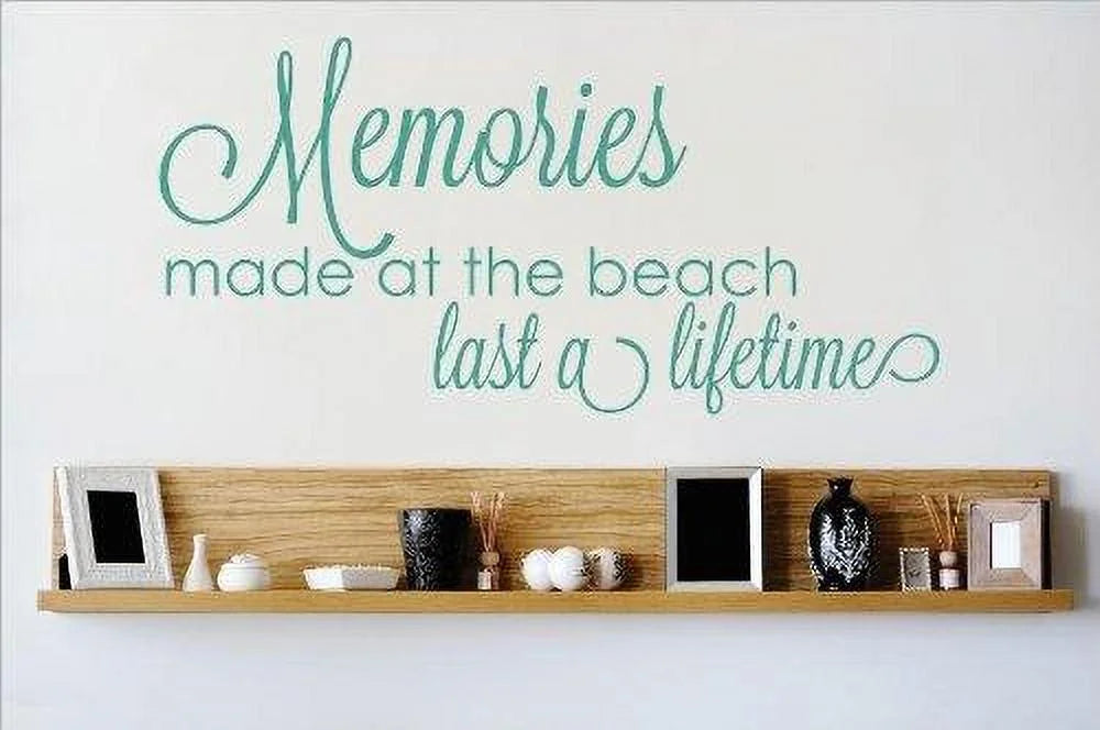 Teal Beach Wall Decal - 13 Inch x 29 Inch O4893