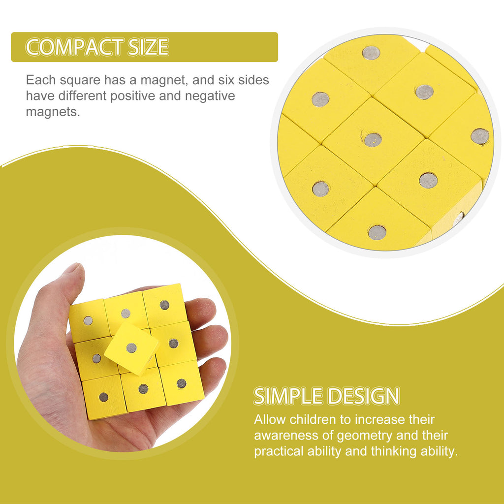 20 Pcs Magnetic Wooden Cube Blocks Z75313