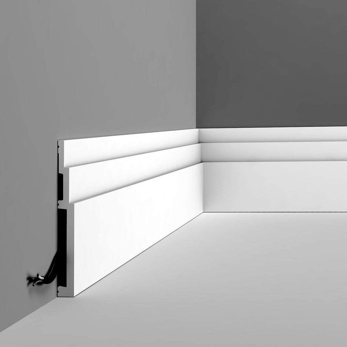 Primed White Polystyrene Baseboard Moulding T205