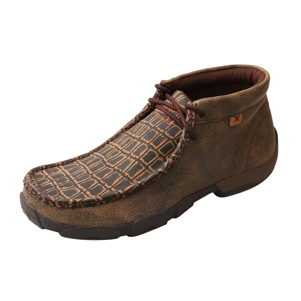 Cayman Print Brown Leather Driving Moc H85635