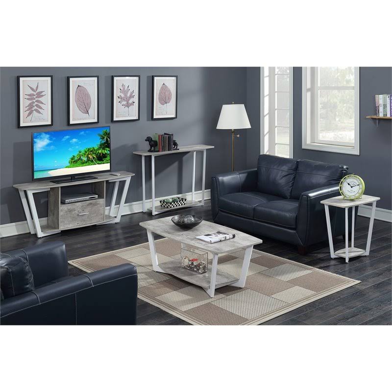 Gray/White Console Table D371216