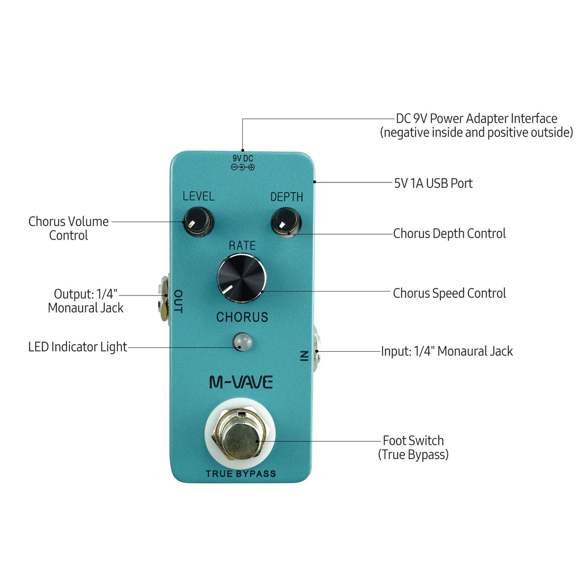 Analog Chorus Guitar Effect Pedal G6072