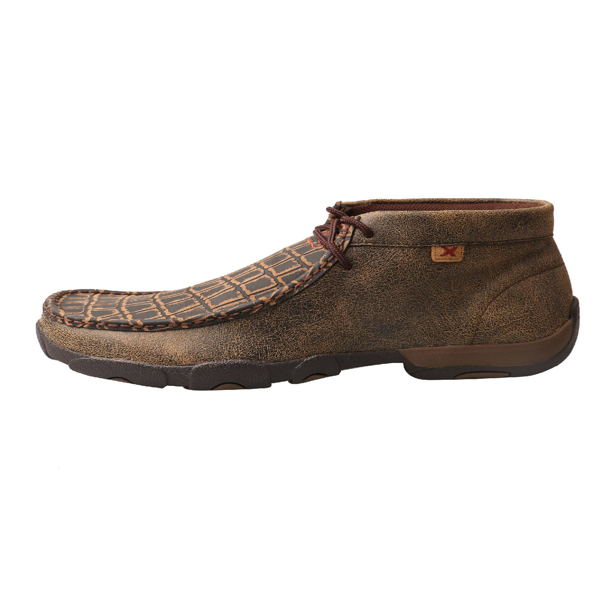 Cayman Print Brown Leather Driving Moc H85635