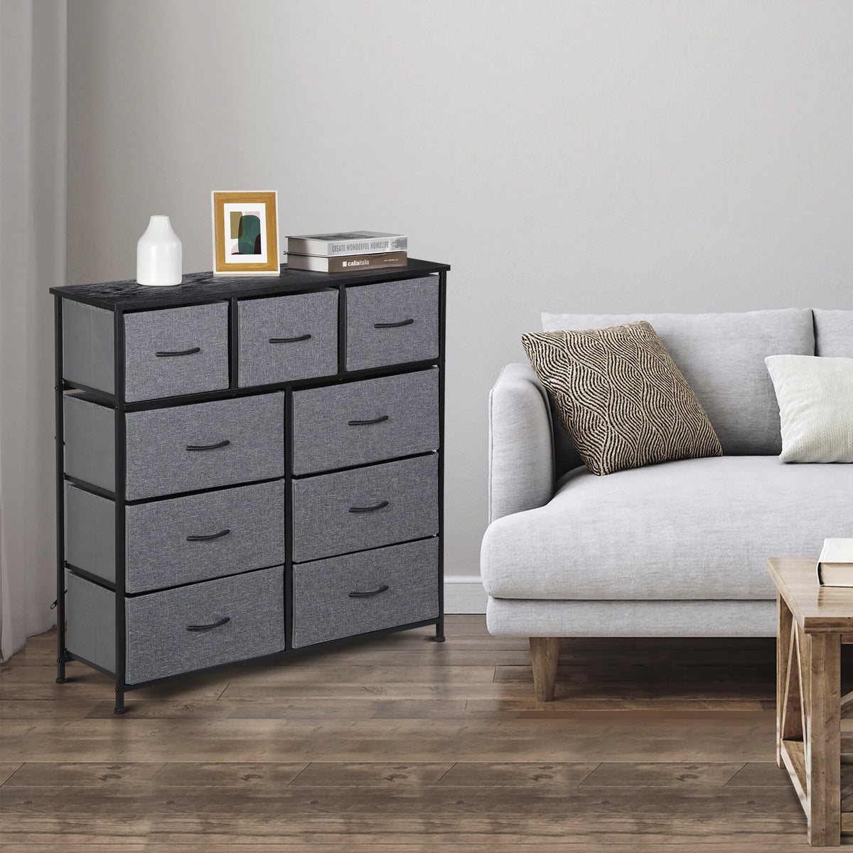 9 Drawer Fabric Storage Dresser B5744