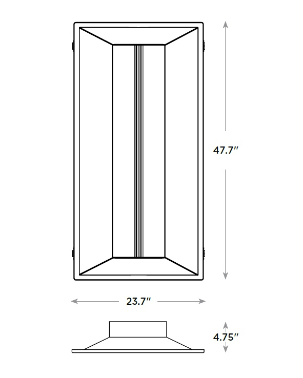 LED Recessed Troffer, 3500K, 44W, 120-277V H7611