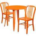 Orange Metal Indoor-Outdoor Table Set with 2 Chairs G260
